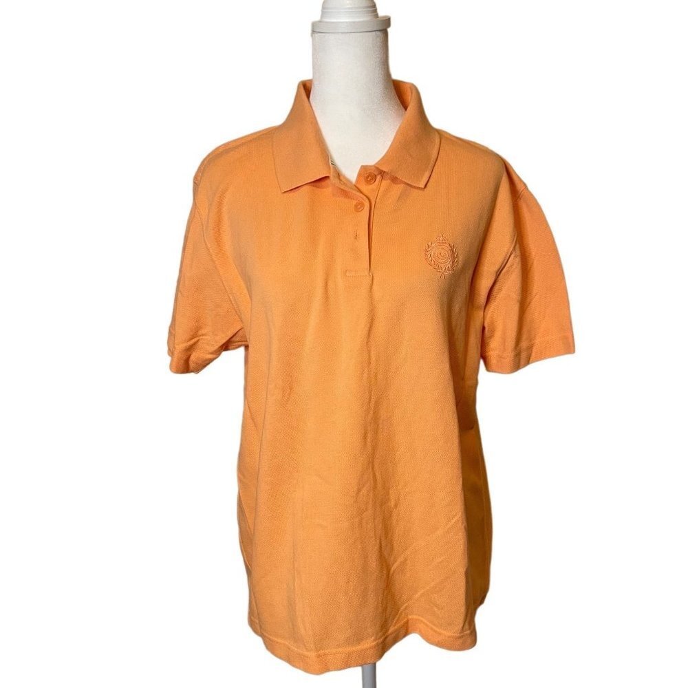 LizSport Orange Collared Short Sleeve Golf Shirt Sz M